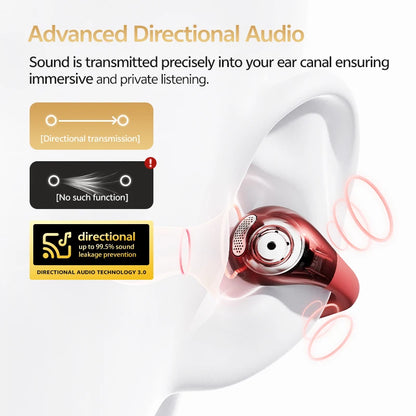 QCY Crossky C30S Open Ear Wireless Earphones Hi-Res with LDAC Ear Clip Earbuds Bluetooth 6.0 Clip On OWS Sports Headphones 40Hrs