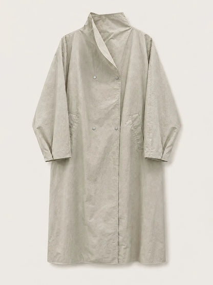Convertible Collar Oversized Maxi Trench Coat Women Snap Buttons Dolman Sleeve Patch Pockets Outerwear New Ladies Trench Jacket