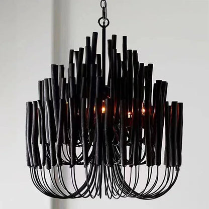 SANDYHA Modern Minimalist Pendant Lights Design RestaurantMulti Head Wooden Branches  Chandeliers Living Room Decoration