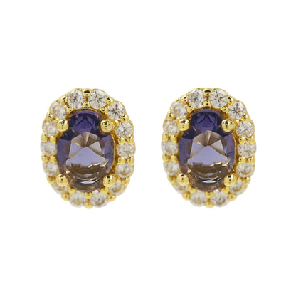 Colorful 12 Month Birthstone Rhinestone Stud Earrings For Women Crystal Ladies Fashion Weddings Banquet Jewelry Accessories