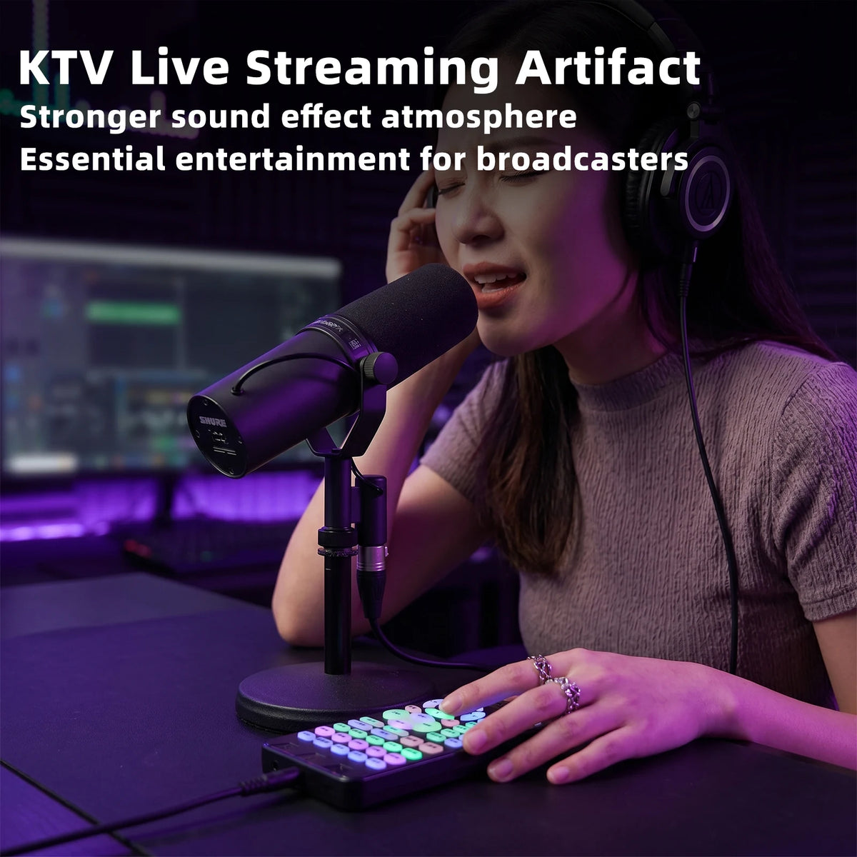 M9 Voice Changer Set Microphone D/A Input Channel K-Songs/Live Streaming/Bel Canto/Voice Changing For Game Anchor Recording
