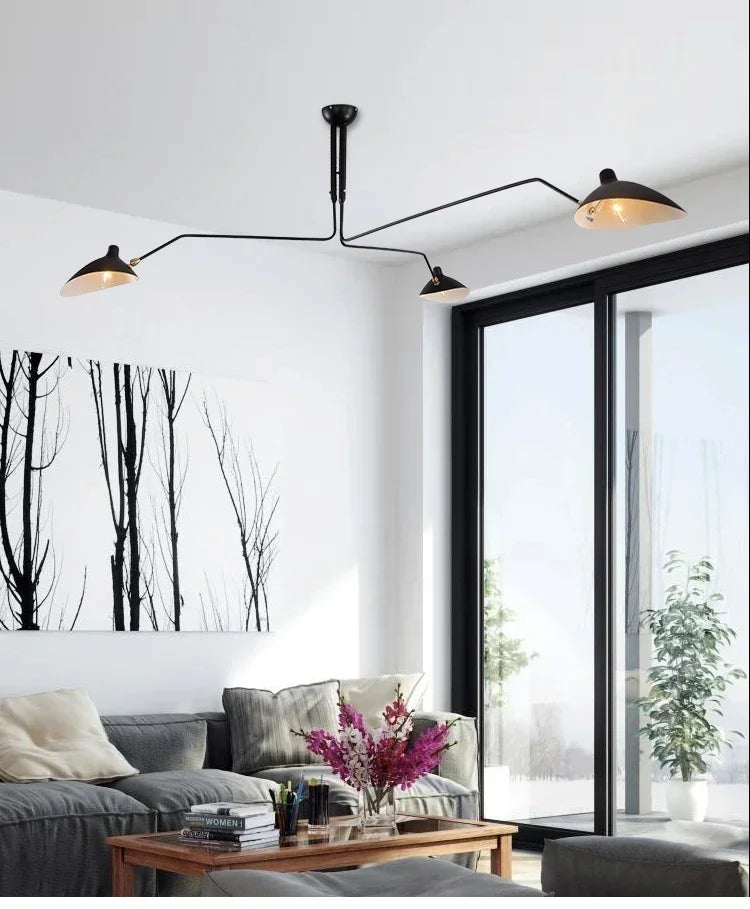 Industry Ceiling Lamp Nordic Black Spider Light Led Iron Black Ceiling Light for Home Decor Living Room Led Chandeliers Lights
