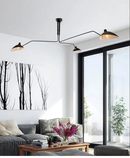 Industry Ceiling Lamp Nordic Black Spider Light Led Iron Black Ceiling Light for Home Decor Living Room Led Chandeliers Lights