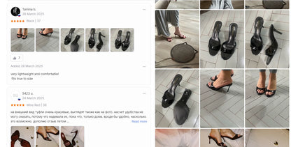 Women Slippers Sandals Fashion Round Open Toe Thin High Heels Mule Slides Summer Party Dress Pumps Shoe Comfortable Sandal Mujer