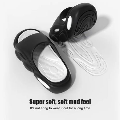 Comwarm New Men Summer Slippers Thick Sole House Non-slip Bathroom Shower Slides Outdoor Soft Cloud Fashion Beach Shoe Flip-flop