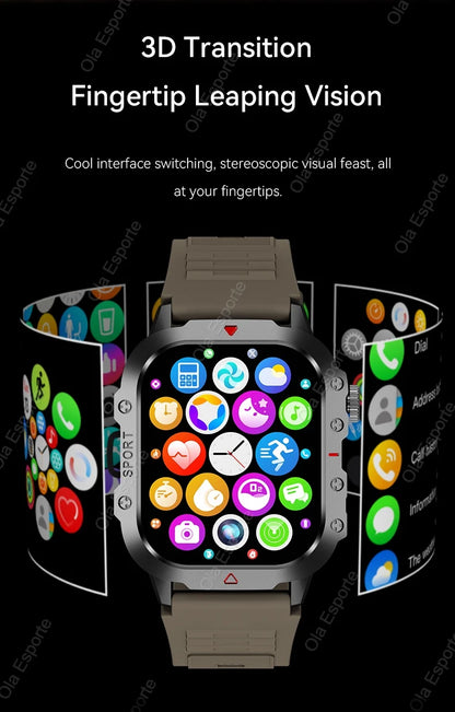 Military GPS Smart Watches For Men Flashlight Waterproof Outdoor Sport Tracker Bluetooth Call Smartwatch Man Women 2025 Pk h12