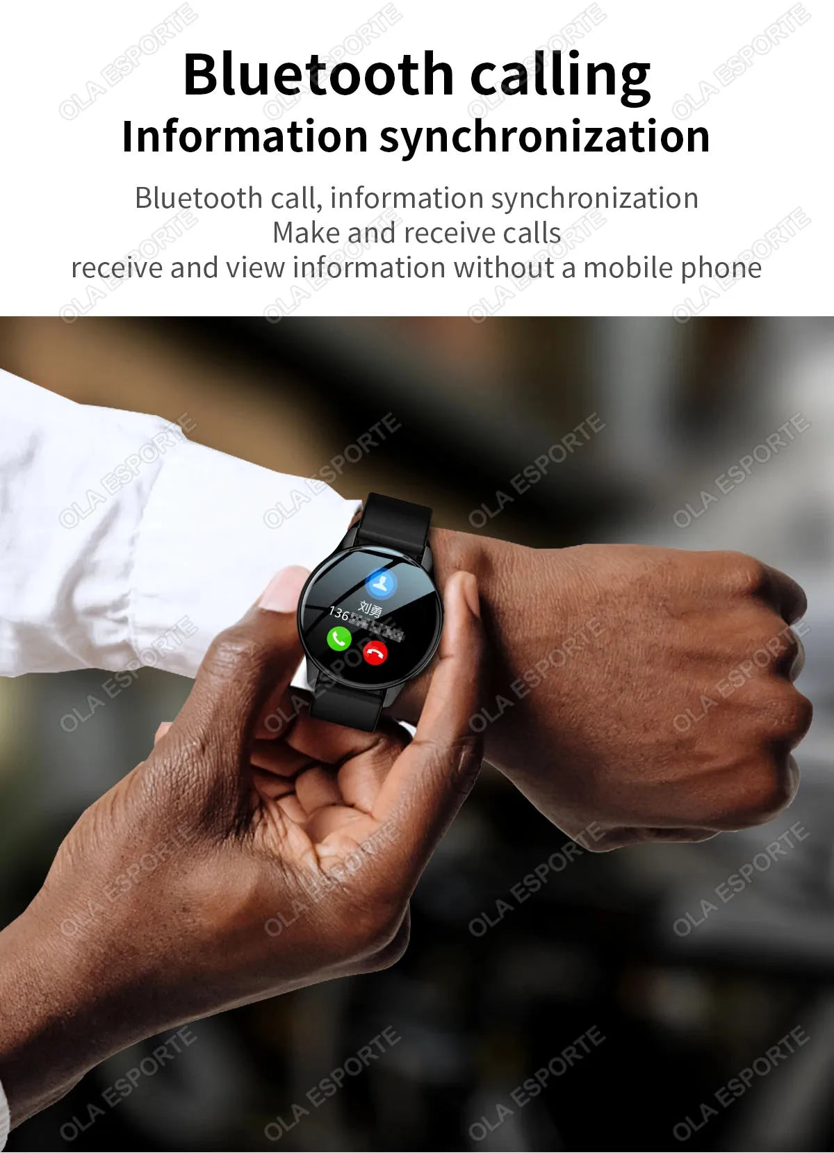 Smart Watch 1.77inch HD AMOLED Screen Bluetooth Call Health Monitor Smartwatch Men Women Fitness Sports Watches For Android IOS