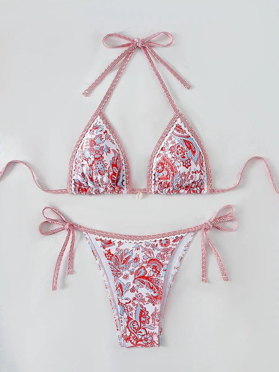 2026 Halter String Triangle Two Piece Bikini Women Swimwear Female Swimsuit Bathers Bathing Swimming Suit Beachwear Summer