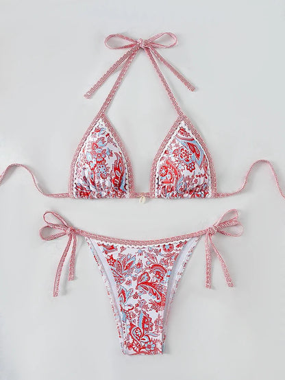 2026 Halter String Triangle Two Piece Bikini Women Swimwear Female Swimsuit Bathers Bathing Swimming Suit Beachwear Summer
