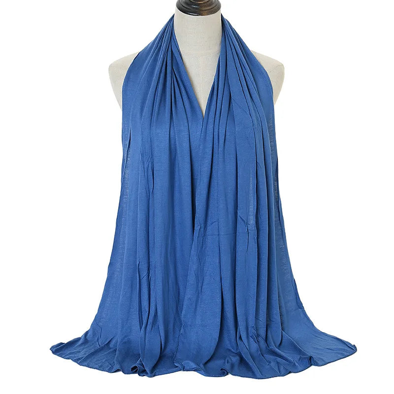 Premium Modal Cotton Jersey Hijab Scarf Long Muslim Shawl Plain Soft Turban Tie Head Wraps For Women Africa Headband 170x60cm