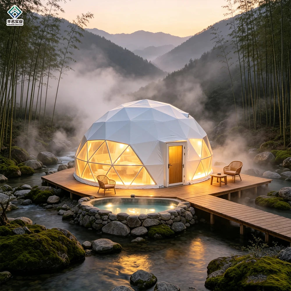Luxury Modern Transparent PVC Four-Season Custom Garden Hotel Igloo Glamping House Geodesic Dome Tent