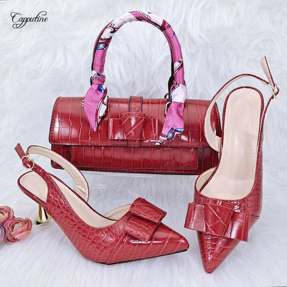 White Women Shoes And Bag Set African Ladies High Heels Pumps Match With Handbag Fashion Sandals Clutch Femmes Sandales YM2302