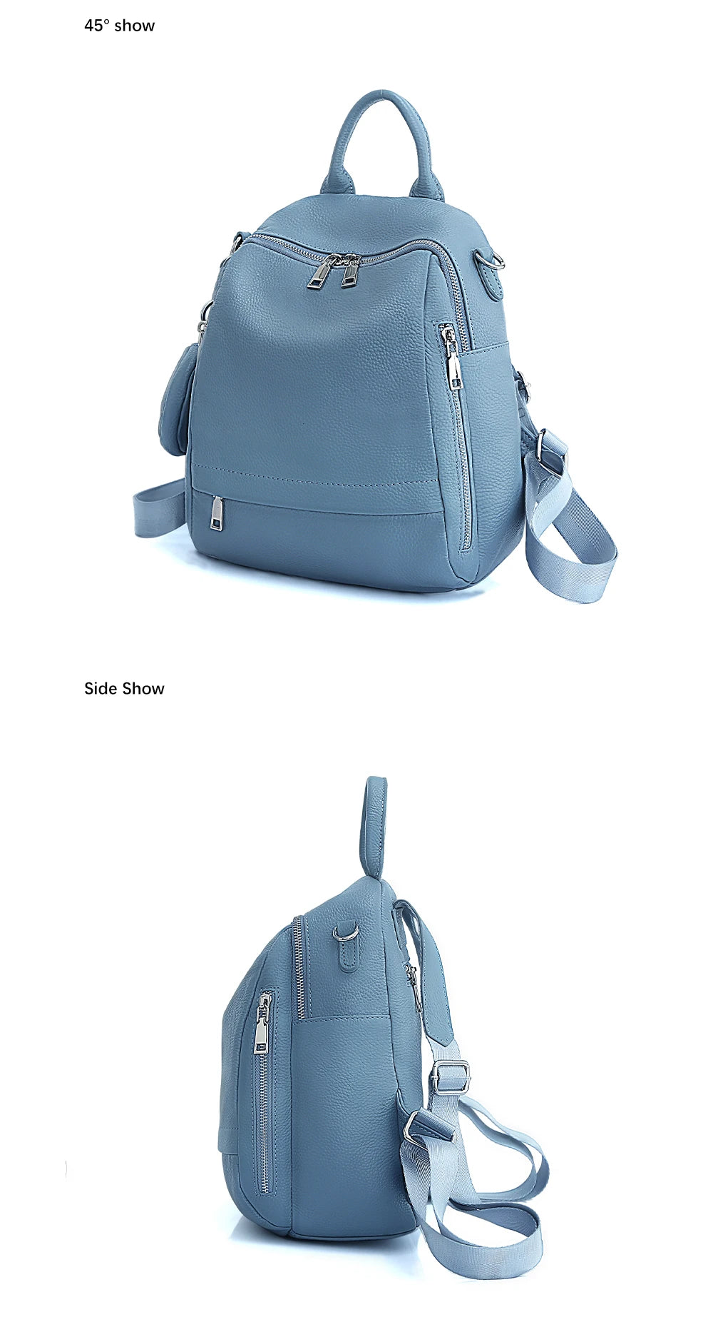 Zency Women's Genuine Leather Backpack High-Quality School Bag Travel Female Shopper Shoulder Satchel Rucksack Commuter