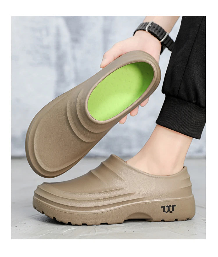 Summer Chef Shoes Anti Slip and Oil Proof Work Shoes Lazy Slippers Casual Trendy Slipper One Step Fashion Garden Shoes For Beach