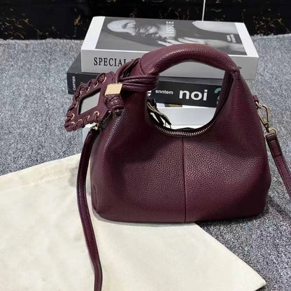 2026 New Y2K French Fashion Design Black Crescent Bag Female Saddle Bag with Cosmetic Mirror for Woman Shoulder Bags Purse