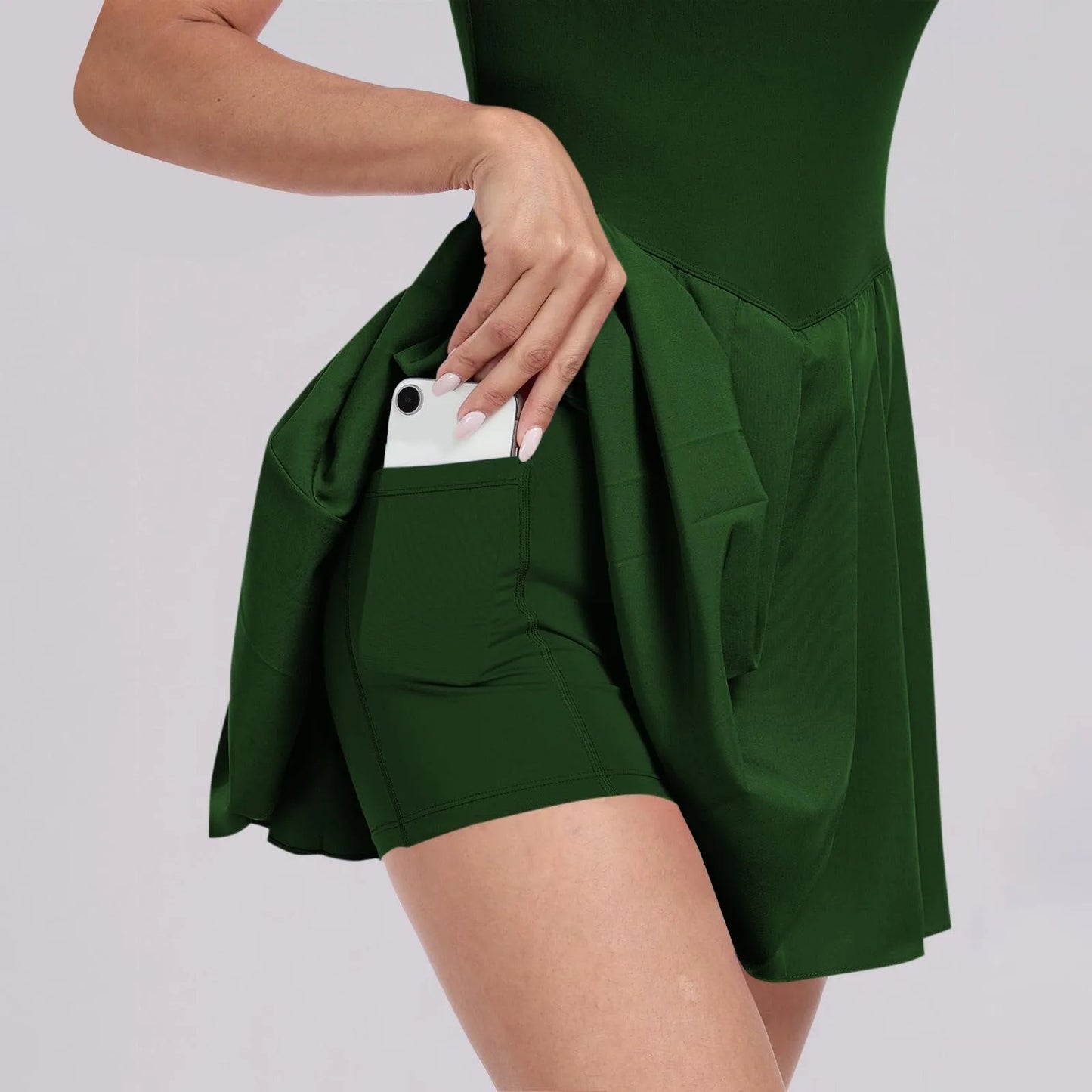 Women Tennis Dress One-Pieces Slim Fit Soft Sports Sets Golf Badminton Skirts Back Cross Tracksuits With Chest Pads Yoga Suits