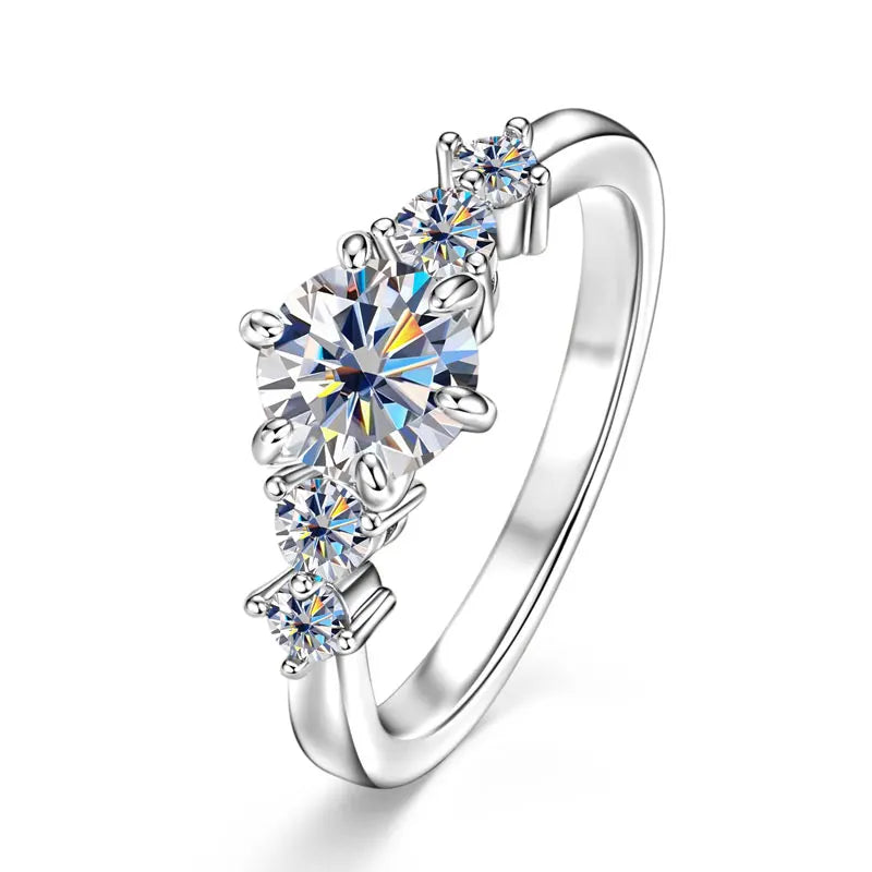 IOGOU 14K Gold Filled 1.0CT 6.5MM D Moissanite Diamond Rings Wedding Engagement Finger Band for Women Exquisite Promise Jewelry