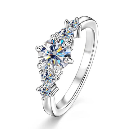 IOGOU 14K Gold Filled 1.0CT 6.5MM D Moissanite Diamond Rings Wedding Engagement Finger Band for Women Exquisite Promise Jewelry