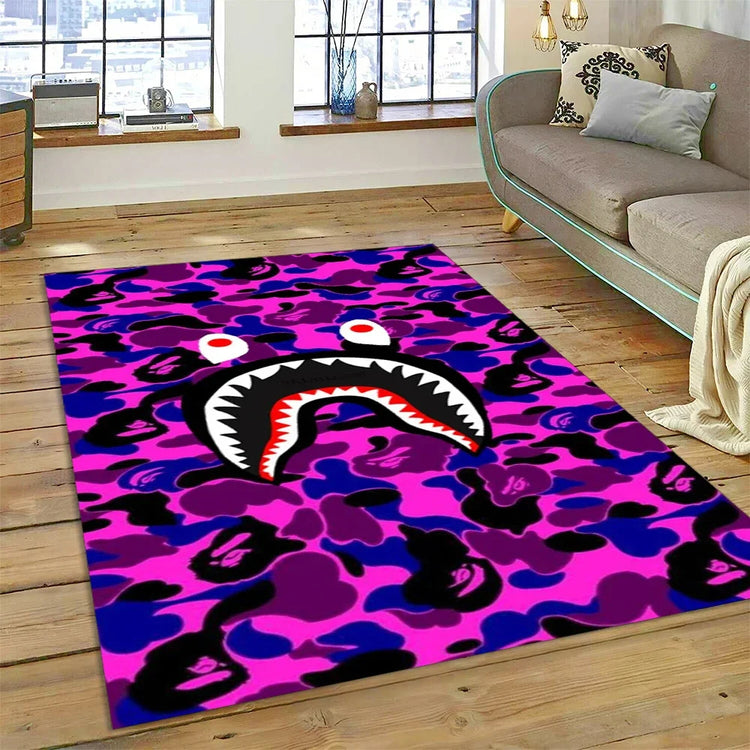 3D Printing B-BAPE Fashion Carpet Rug for Bedroom Living Room Home Sofa Decoration,Children Game Large Decor Floor Mat Gift