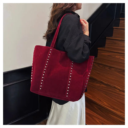 Fashion Microfiber Solid Sewing Shoulder Bags 2025 High Quality Retro Sweet Handbags Brand Sequined Large Capacity Bag for Women