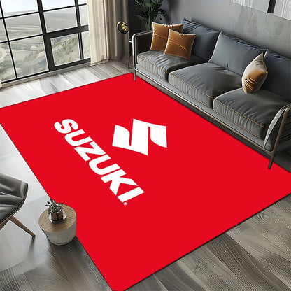 2025 Racing Car S-SUZUKI Logo Motorcycle Carpet Rug for Bedroom Living Room Home Sofa Decoration,kids Play Decor Floor Mat Gift