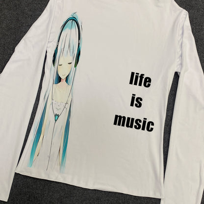 Star Girl Y2k Clothes Women Harajuku Aesthetic Clothing Long Sleeve Women's Cropped 2000s Tops Graphic T Shirts Woman T-shirts