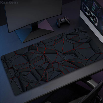 XXL 3D Cool Geometry Mouse Pad Large Computer Rug Office Table Mat 90x40cm Rubber Anti-slip Gaming Keyboard Mousepads Desk Pads