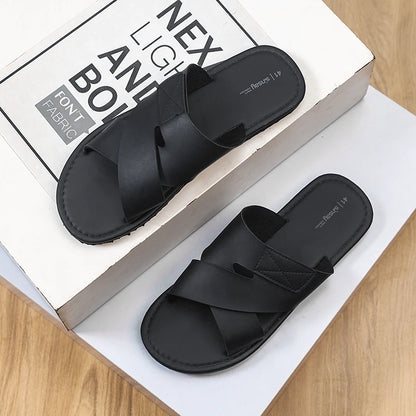 Men's slippers 2026 new summer leisure Korean fashion sports sandals light and comfortable flat bottom plus size sandals 46