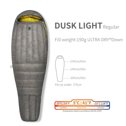 AEGISMAX Wind Hard Dusk Upgrade Ultralight Down Sleeping Bag 7D Nylon DWR 800FP Waterproof Outdoor Hiking Down Pro Sleeping Bag