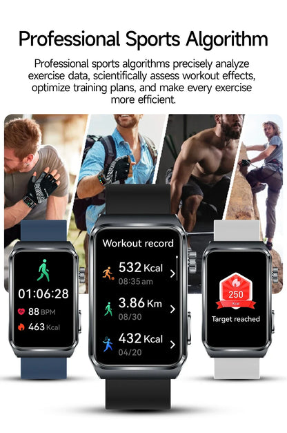 2025 New Nursing Grade ECG+PPG Pulse therapy Smartwatch Men Blood lipid Uric acid Bluetooth call Health Bracelet For Android iOS