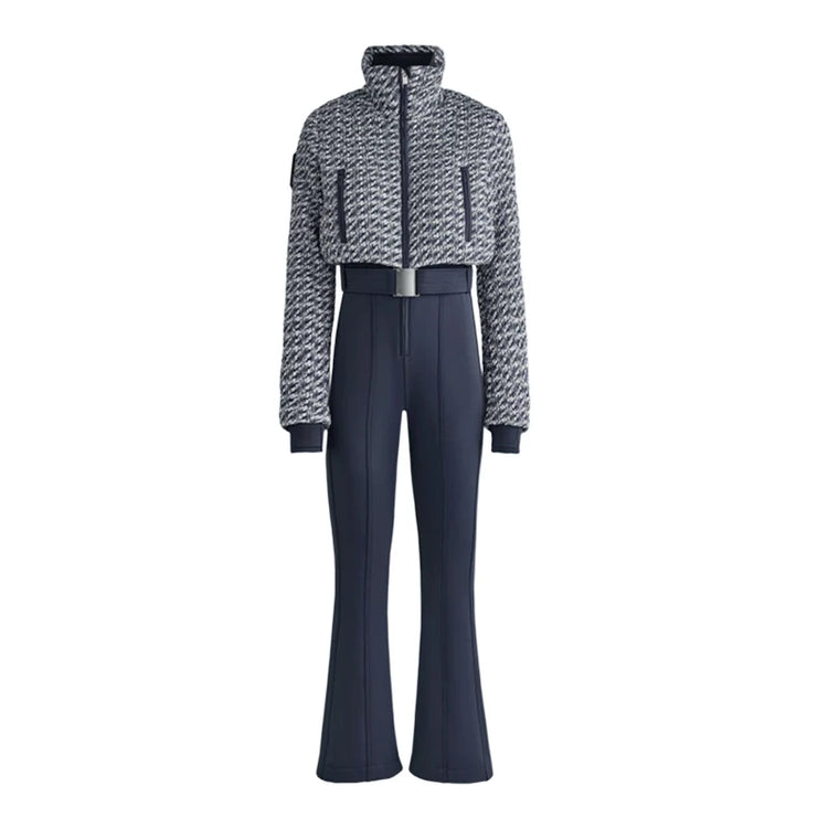 Casual Fur-Trimmed Hooded Ski Suit Women Fashion Belted Slim Full Sleeve Warm Jumpsuits Female 2026 Winter Snow Bodysuit Lady