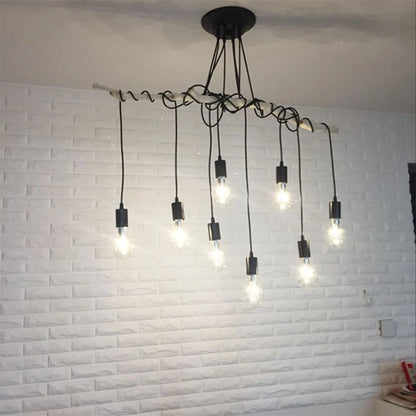 DIY Spider Lights Vintage Chandelier Edison Industrial Hanging Lamp Ceiling Multiple Pendant Light Kitchen Farmhouse Living Room