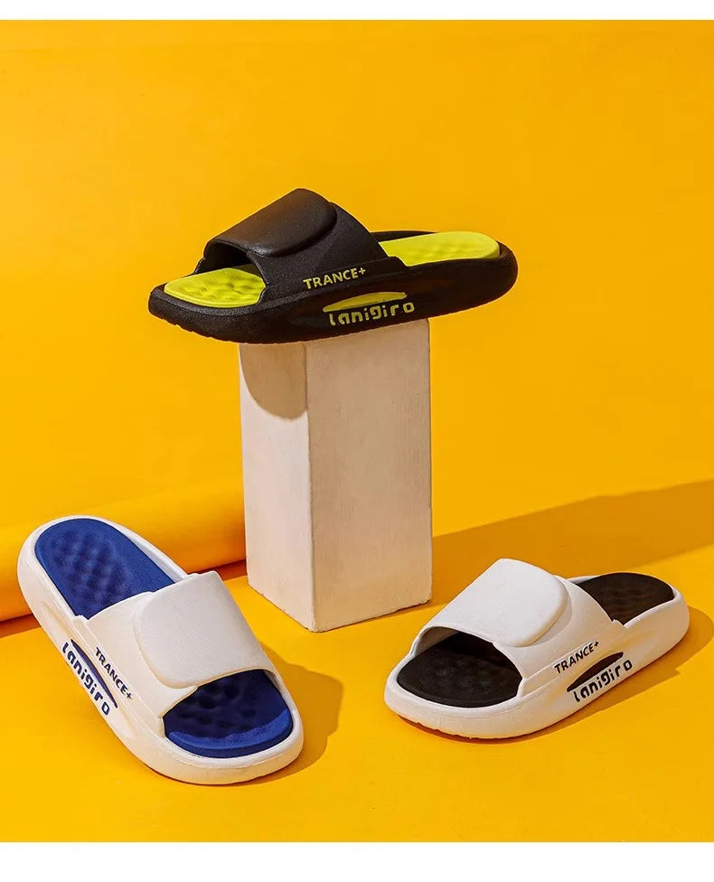 2025 New Men's Summer Slides - Trendy Outdoor/Indoor Slippers Non-Slip & Odor-Resistant Couple Matching Sandals for Home/Beach