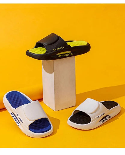 2025 New Men's Summer Slides - Trendy Outdoor/Indoor Slippers Non-Slip & Odor-Resistant Couple Matching Sandals for Home/Beach