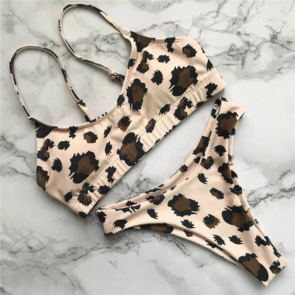 14 Color S - XL Sexy Leopard Bikini Women Swimwear Female Swimsuit Two-Pieces Bikini Set Brazilian Bather Bathing Suit Swim V871