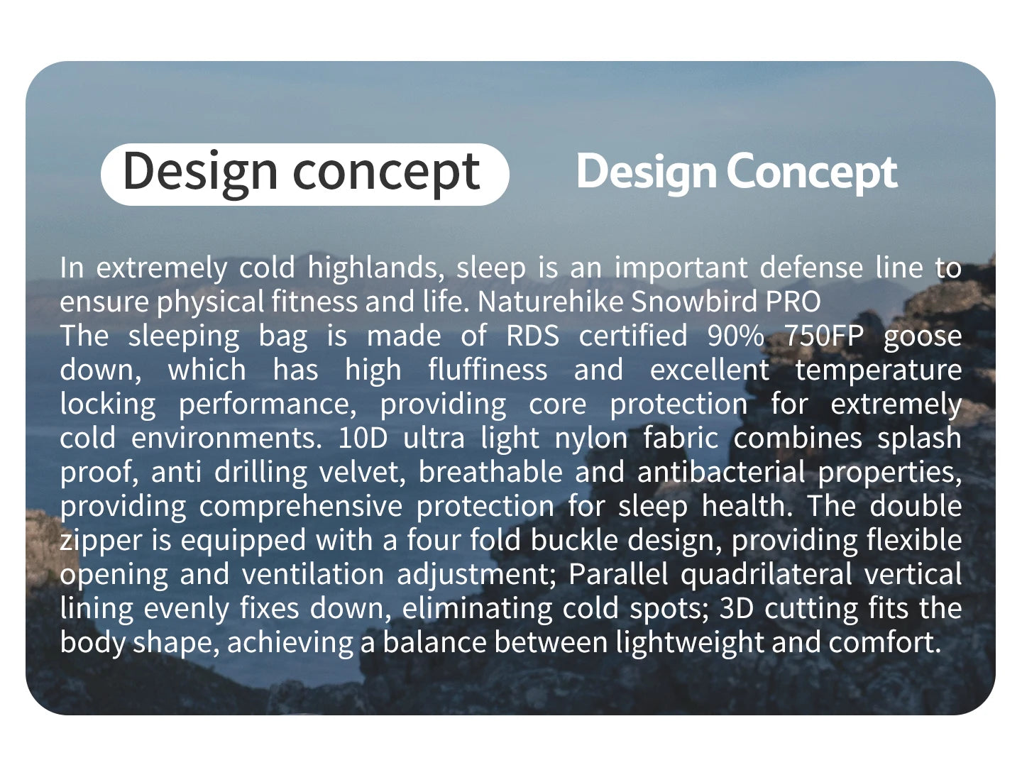 Naturehike Snowbird Pro Goose Down Sleeping Bag Winter Sleeping Bag Ultralight Hiking Camping Goose Sleeping Bag Thickened Cold