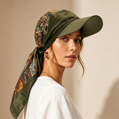 2026 New Fashion Leopard Print Headscarf Hat Soft Satin Vintage Square Turban Scarf Bohemian Hijab Women Headwear