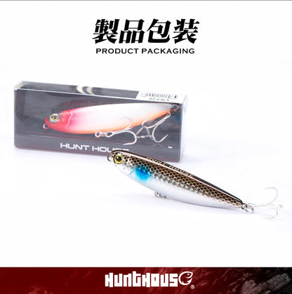 Hunthouse Top Water Pencil Fishing Lure Walk The Dog 60mm 6.4g Artificial Baits Stickbait Fishing Tackle For Pike Bass LW536