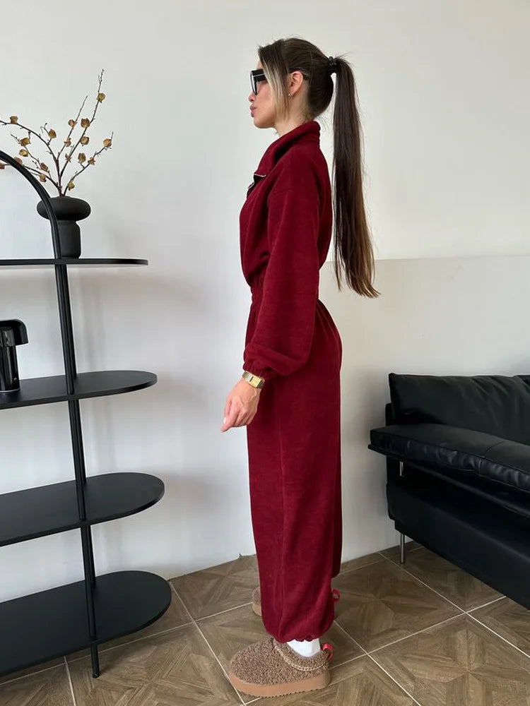 Sports and Leisure Contrast Color Jumpsuit Fashion Trend Street Jumpsuit Women’s Suit New Women Clothing