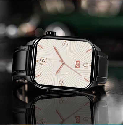 ET580 Smart Watch Men 2.04inch AMOLED Large Screen Bluetooth Call ECG Blood Pressure Oxygen Health Monitor SOS Smartwatch
