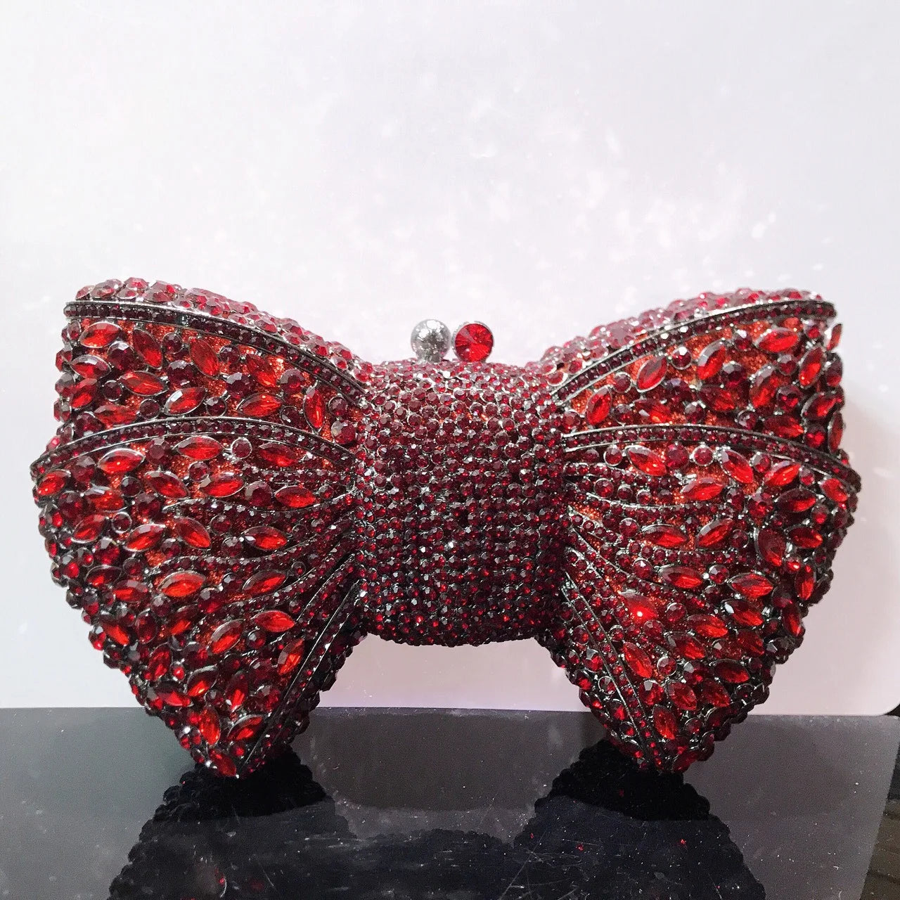 Newest Rhinestone Green/Black Clutch Purse Bow Luxury Diamond Women Red Evening Clutches Bags Wedding Bridal Bag Stones Handbags