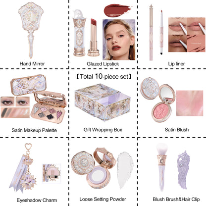 Flower Knows Knight Unicorn Makeup Gift Set Lipstick Blush Setting Powder Starlight Beauty Box Fairy Princess Luxury Cosmetics
