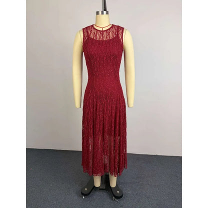 Elegant Sleeveless A-line Long Tank Dress for Women Summer 2026 Streetwear INS Education Party Cocktail Night Out Long Dresses