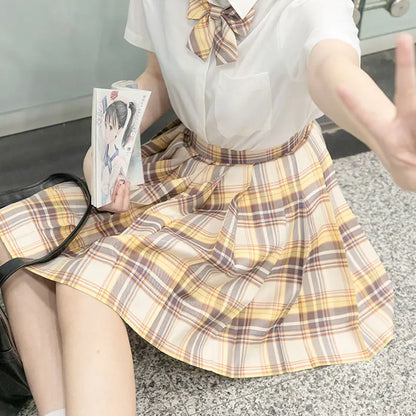 Japanese Bow Tie Skirt Set Student Pleated Skirt Jk Uniform Korean School Sexy Girl Preppy Style Seifuku Japanese School Uniform