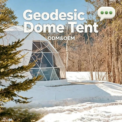 PVC Geodesic Dome Tent, Waterproof Windproof Snow Resistant Luxury Glamping Tent for Resort Hotel Outdoor Party Event Shelter
