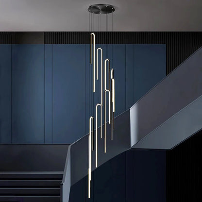 Modern ring stairs led lights pendant light lamps for living room led Chandeliers for dining room hanging light indoor lighting