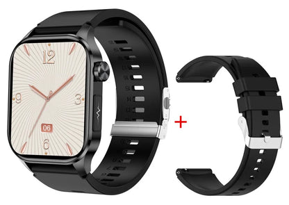 ET580 Smart Watch Men 2.04inch AMOLED Large Screen Bluetooth Call ECG Blood Pressure Oxygen Health Monitor SOS Smartwatch
