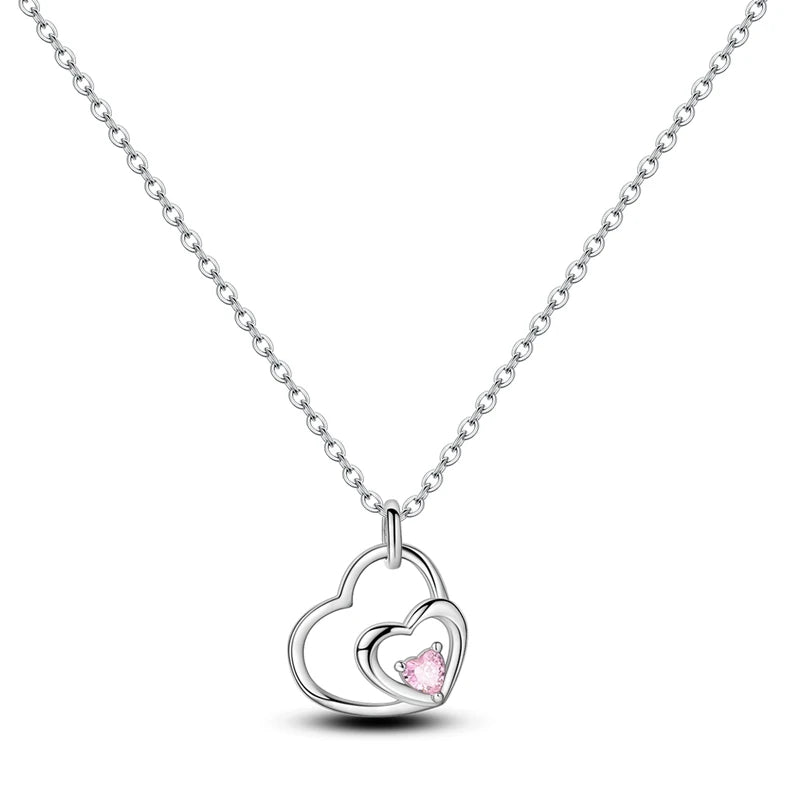Luxury Necklace 925 Silver Original Sterling Zircon Dragonfly Butterfly Firefly Star Moon Chain Link For Women Wedding Jewelry