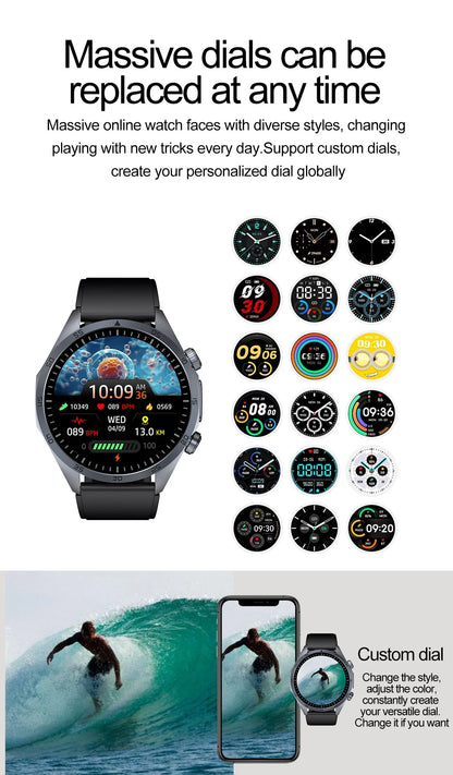 2026 New Medical Grade ECG Smart Watch Laser Treatment Accurate Measurement Blood Lipid Blood Oxygen BMI Sport Health Smartwatch