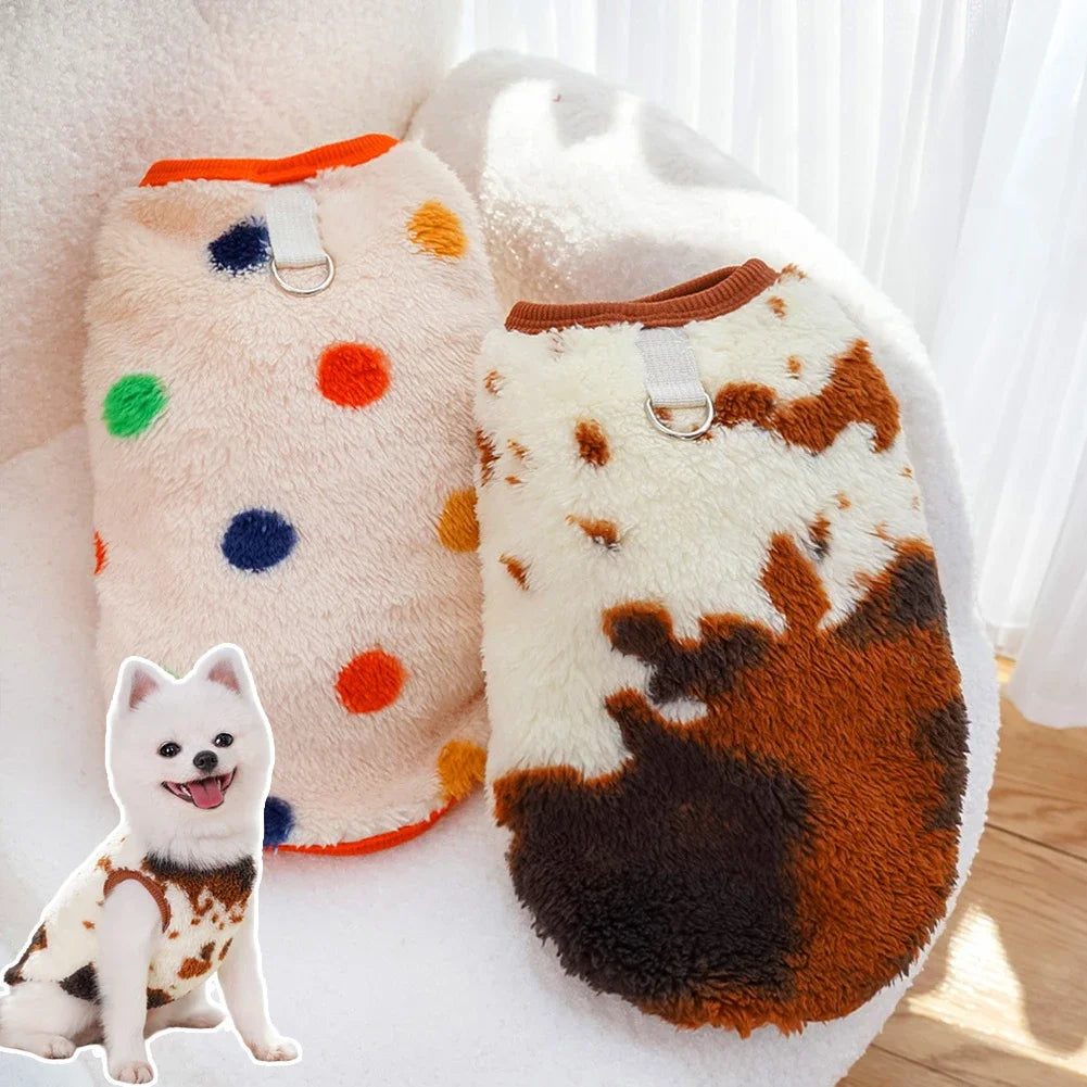 Autumn Winter Warm Dog Clothes for Small Dogs Cats Outdoor Soft Cozy Fleece Jacket Vest Coat Pet Medium Large Dogs Costume